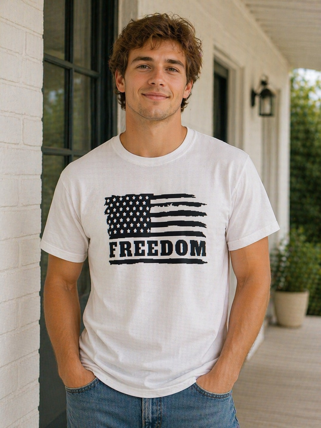 Freedom American Flag T-Shirt - Patriotic Graphic Tee
