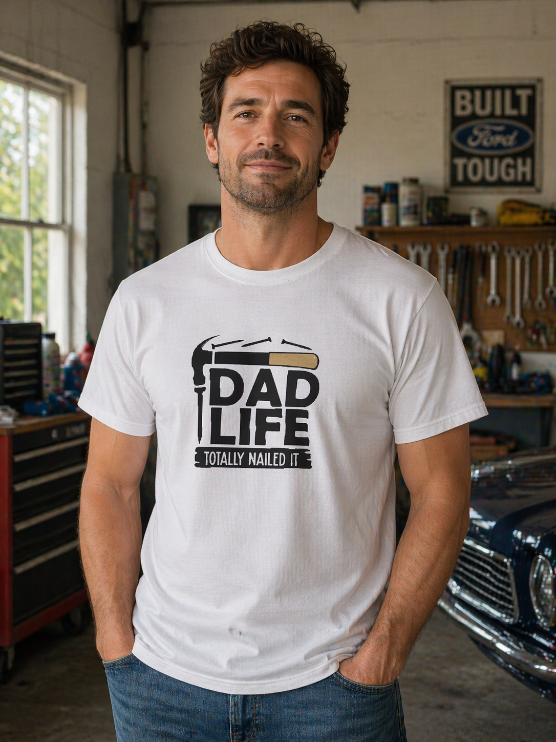 Dad Life Totally Nailed it T-Shirt - Funny Dad Graphic Tee