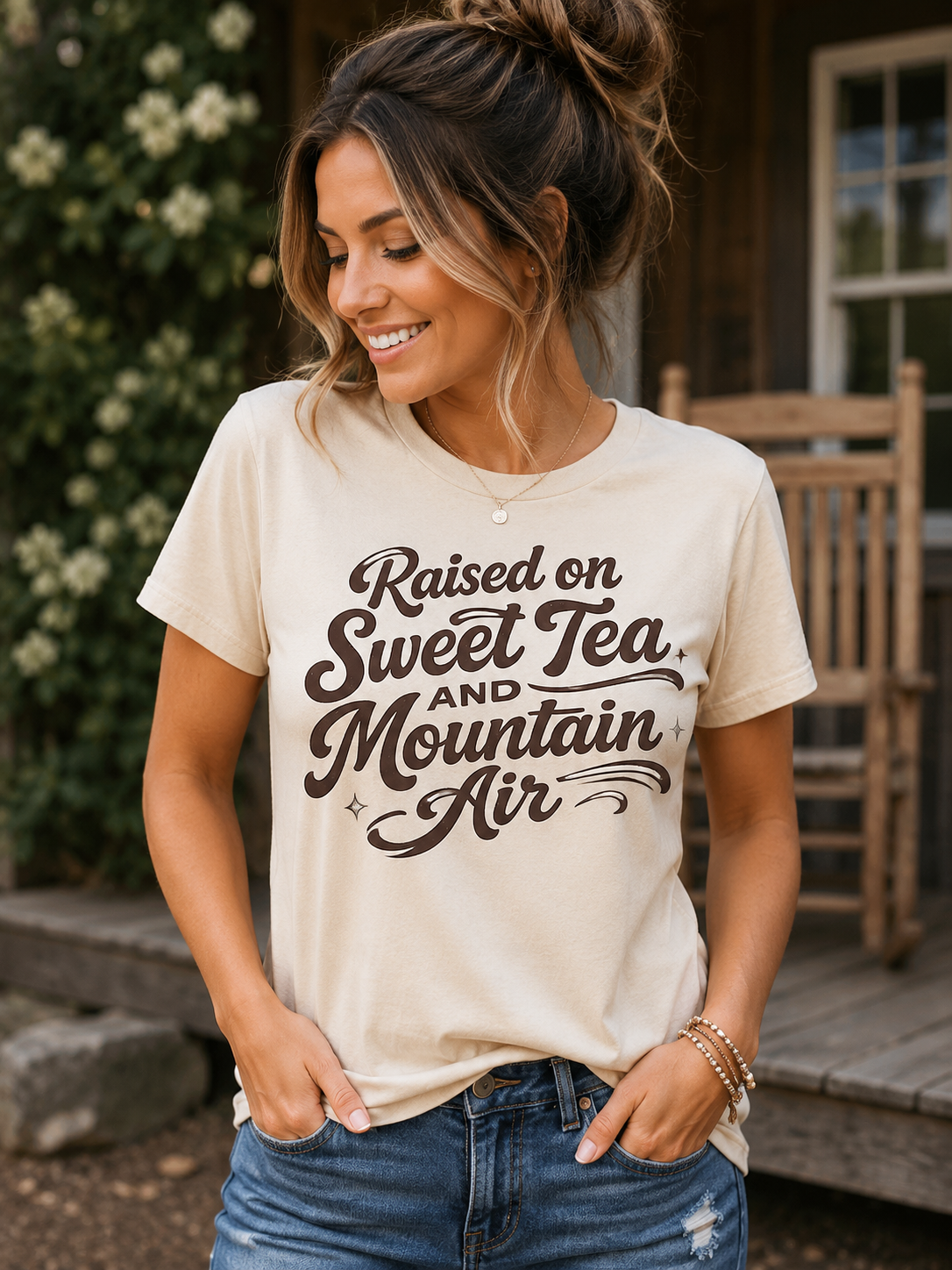 Raised on Sweet Tea and Mountain Air Graphic Tee